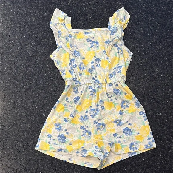 btween Light Blue and Floral Kids Rompers - Picture 3 of 11